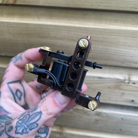 Hammered Copper Drilled Bulldog Power Liner